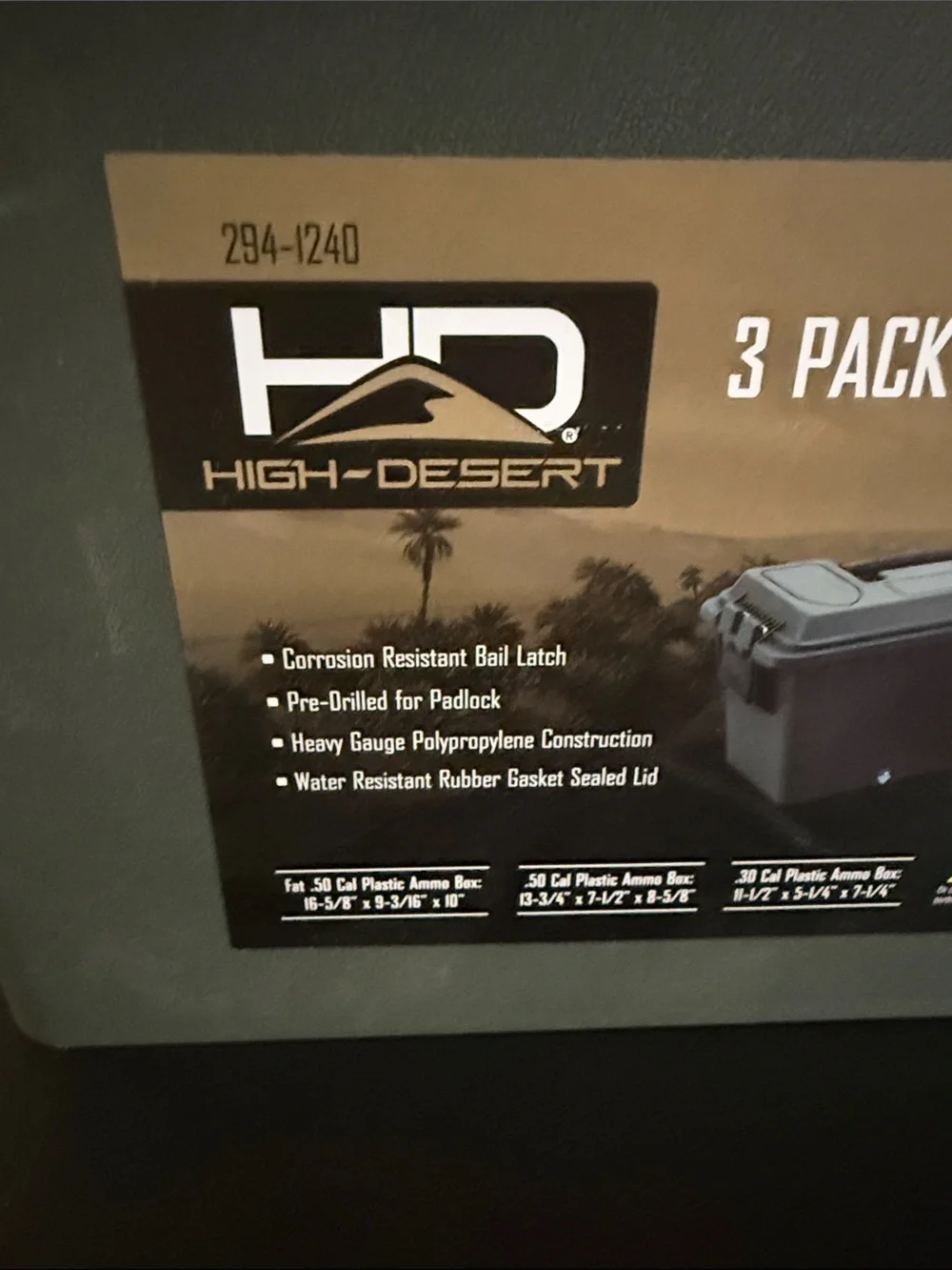 3 pack Plastic Ammo Boxes High Desert Security Box New Stackable Hunting